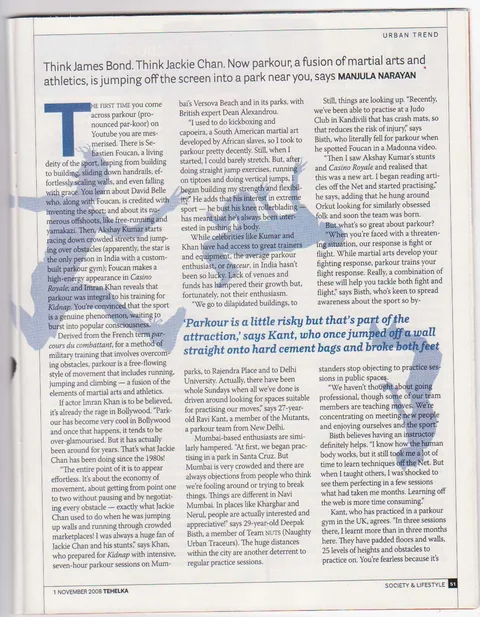Scan: Article in Tehelka Magazine for Week Sun, Oct 25, 2008 - Sat, Nov 1, 2008. Page 2.